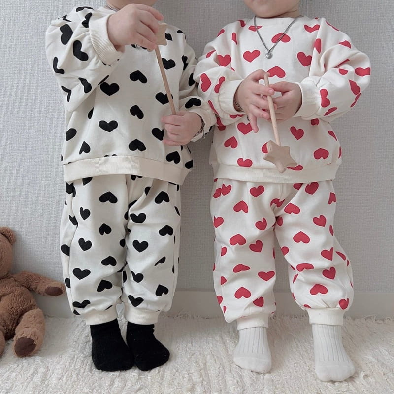 Moran - Korean Children Fashion - #Kfashion4kids - Heart Candy TOP Bottom Set - 12