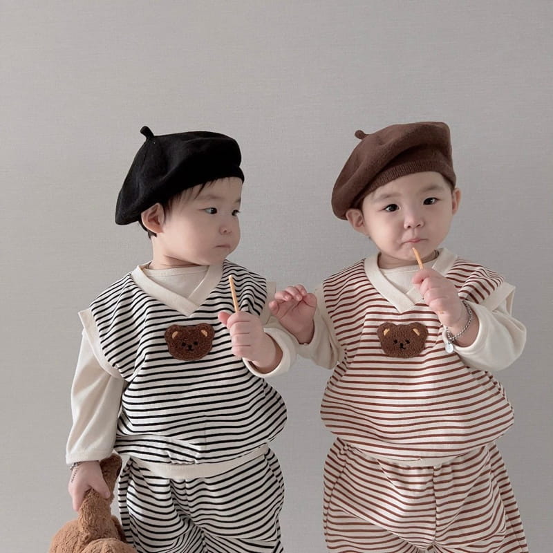 Moran - Korean Children Fashion - #childofig - Mane Top Bottom Set - 6