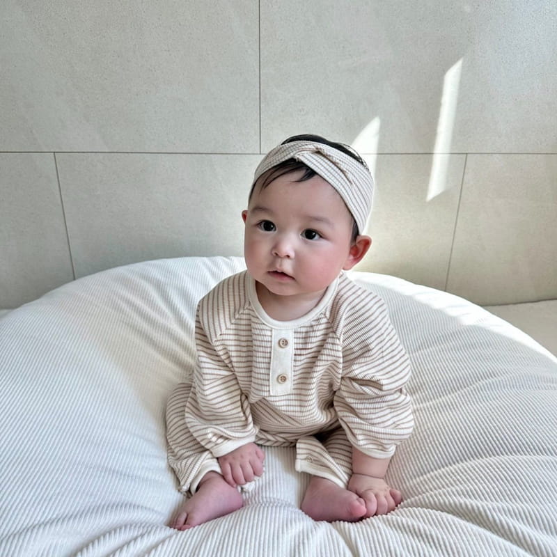 Moran - Korean Children Fashion - #childofig - Button Bodysuit with Hairband - 2