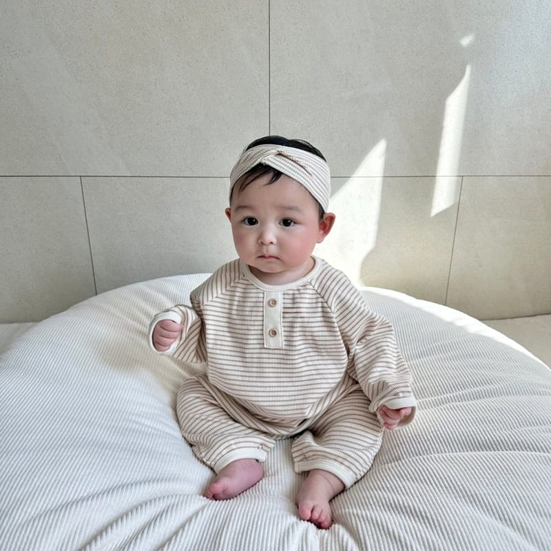 Moran - Korean Children Fashion - #childofig - Button Bodysuit with Hairband - 3