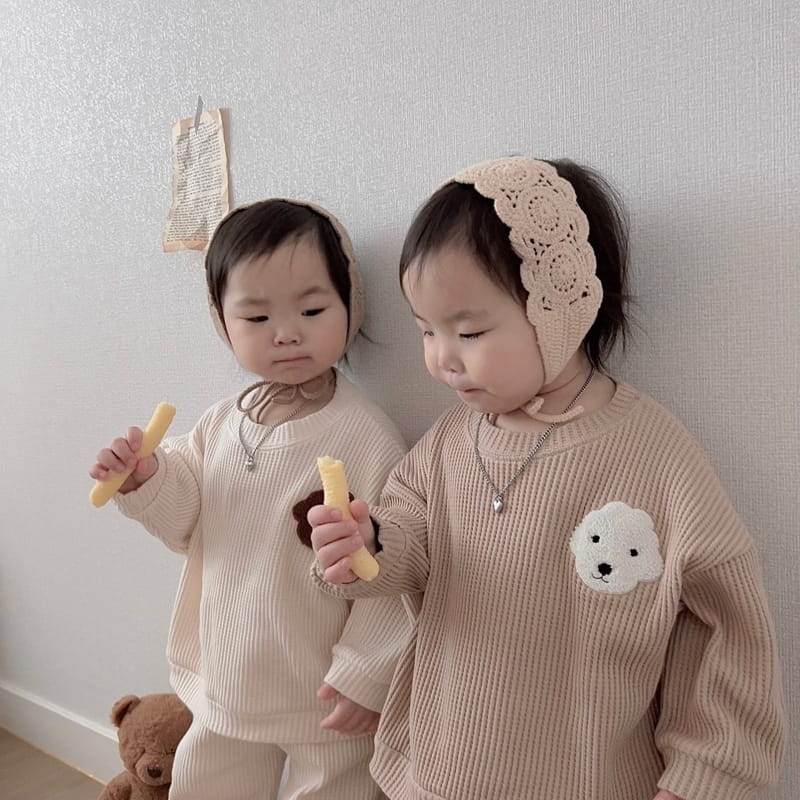 Moran - Korean Children Fashion - #childrensboutique - Waffle Puppy Set