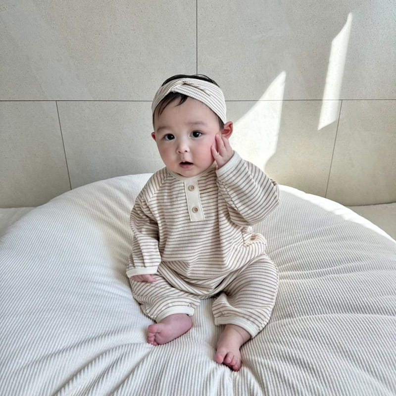 Moran - Korean Children Fashion - #childofig - Button Bodysuit with Hairband - 4