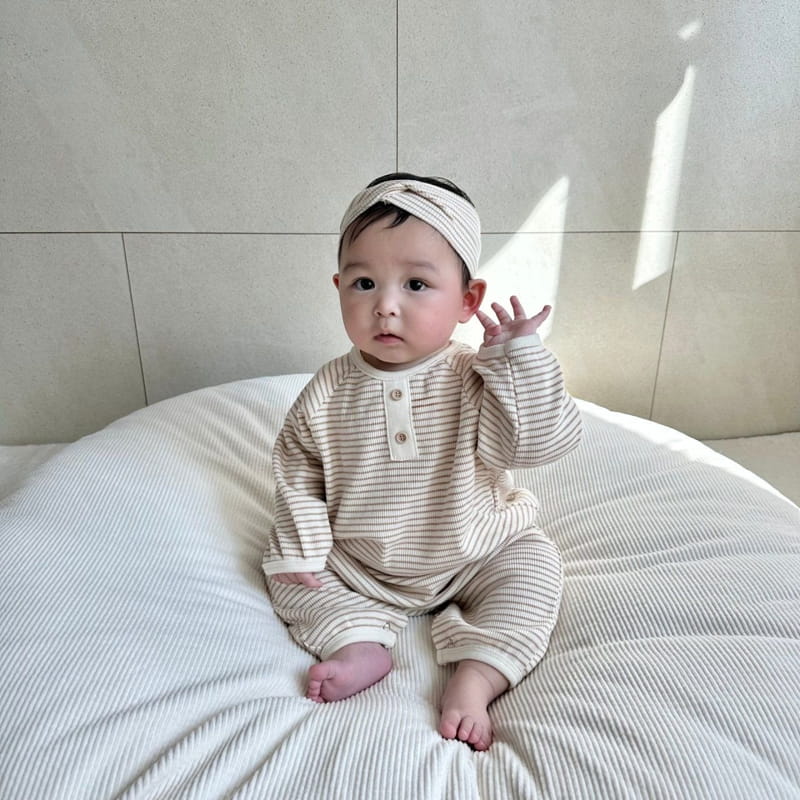 Moran - Korean Children Fashion - #discoveringself - Button Bodysuit with Hairband - 6