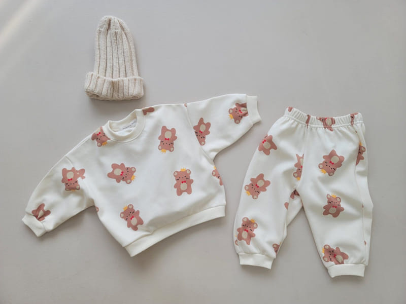 Moran - Korean Children Fashion - #discoveringself - Crown Bear Top Bottom Set