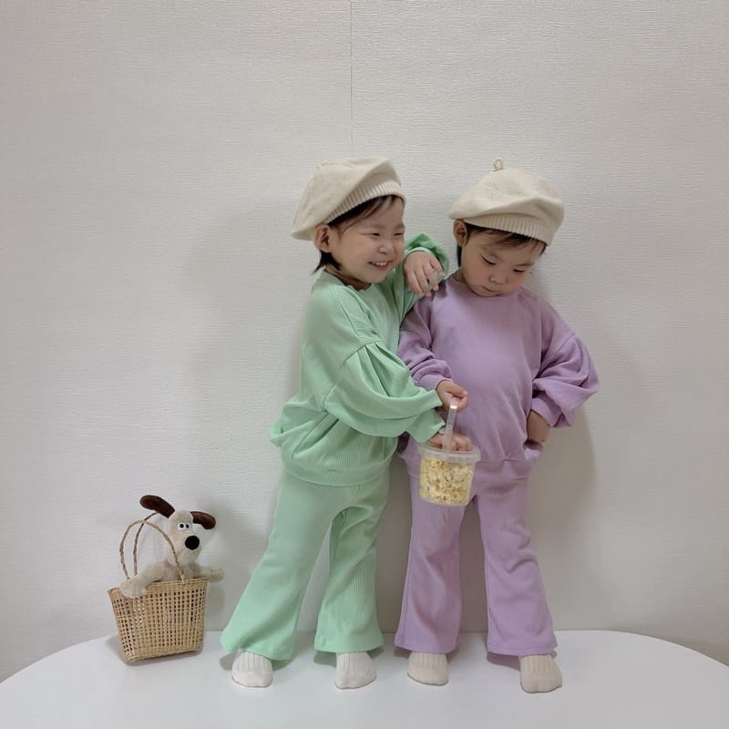 Moran - Korean Children Fashion - #kidsstore - Macaroon Bootscut Set - 3