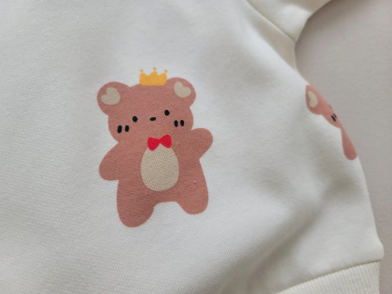 Moran - Korean Children Fashion - #kidzfashiontrend - Crown Bear Top Bottom Set - 5