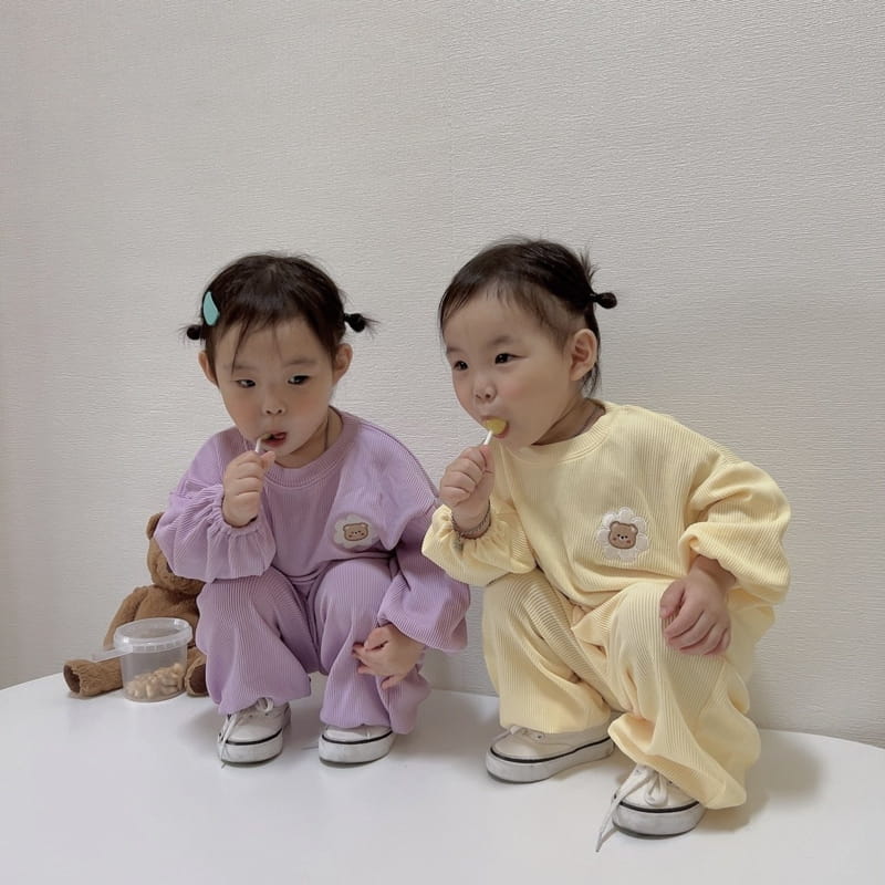 Moran - Korean Children Fashion - #littlefashionista - Daisy Top Bottom Set - 5