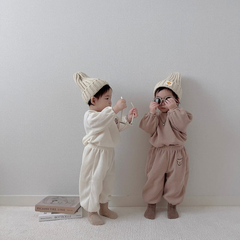 Moran - Korean Children Fashion - #todddlerfashion - Knit Bear Top Bottom Set - 7