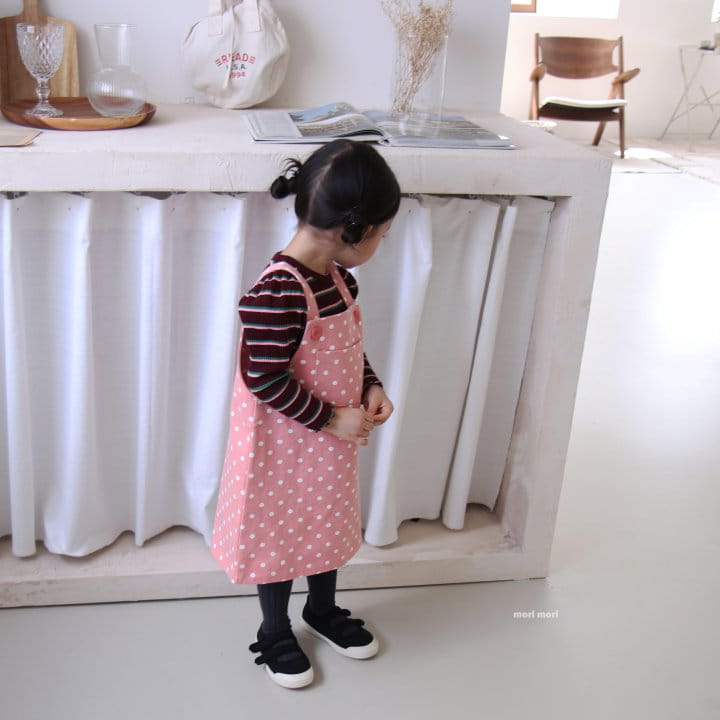 Mori Mori - Korean Children Fashion - #littlefashionista - Dot Dungaree One-piece - 4