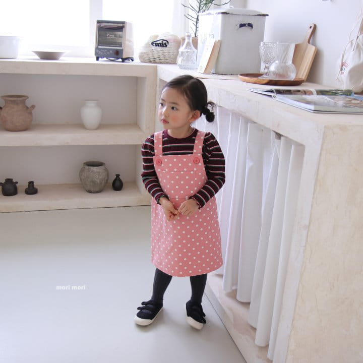 Mori Mori - Korean Children Fashion - #minifashionista - Dot Dungaree One-piece - 5