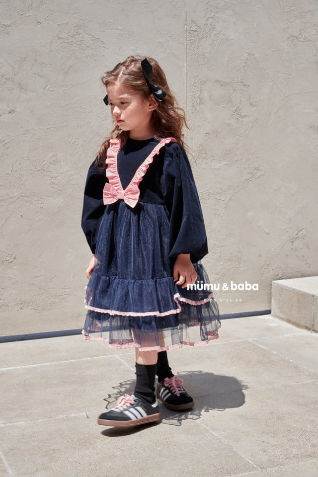 Mumunbaba - Korean Children Fashion - #childrensboutique - Hepburn Ribbon One-piece - 6