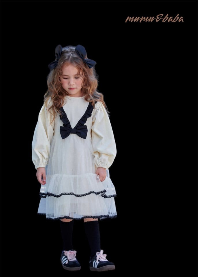 Mumunbaba - Korean Children Fashion - #kidsshorts - Hepburn Ribbon One-piece - 10