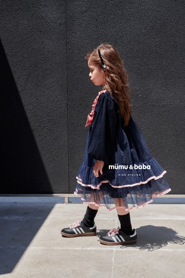 Mumunbaba - Korean Children Fashion - #toddlerclothing - Hepburn Ribbon One-piece - 4