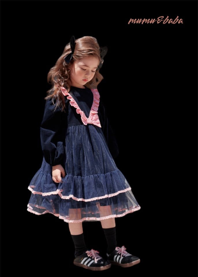 Mumunbaba - Korean Children Fashion - #todddlerfashion - Hepburn Ribbon One-piece - 2