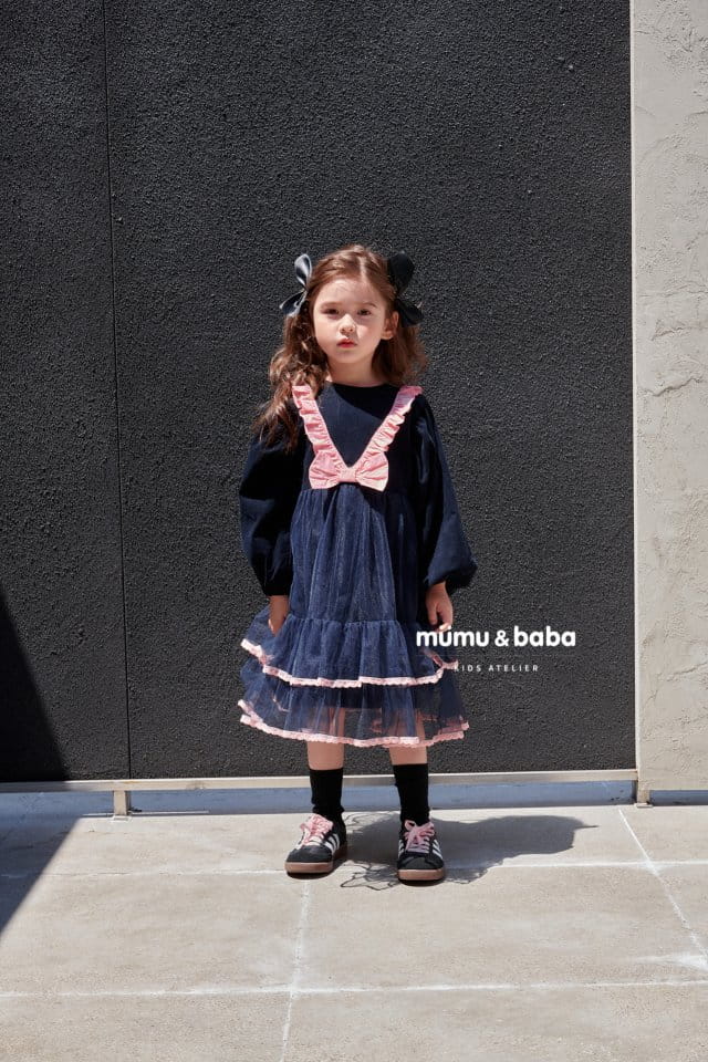 Mumunbaba - Korean Children Fashion - #toddlerclothing - Hepburn Ribbon One-piece - 3