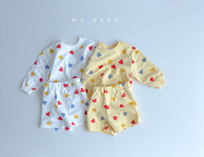 My Bebe - Korean Children Fashion - #kidsshorts - Heart Shorts Set