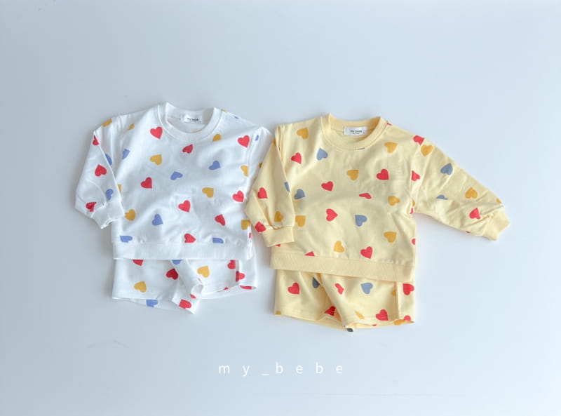 My Bebe - Korean Children Fashion - #kidsstore - Heart Shorts Set - 2