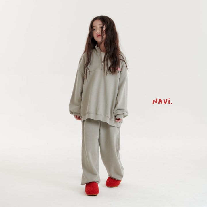 Navi - Korean Children Fashion - #designkidswear - Plag Half Zip-up - 2