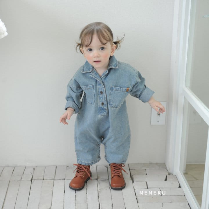 Neneru - Korean Baby Fashion - #babyclothing - Bebe Denim Jumpsuit - 4