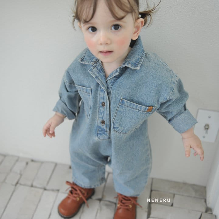 Neneru - Korean Baby Fashion - #babyfever - Bebe Denim Jumpsuit - 5