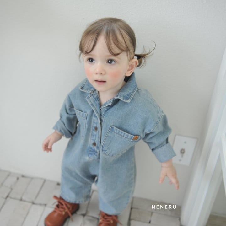 Neneru - Korean Baby Fashion - #babygirlfashion - Bebe Denim Jumpsuit - 6