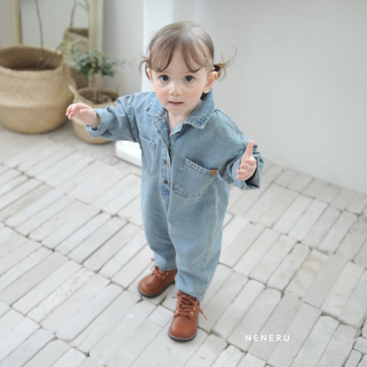 Neneru - Korean Baby Fashion - #babylifestyle - Bebe Denim Jumpsuit - 7