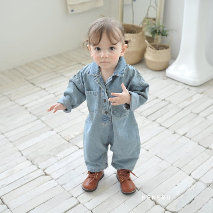 Neneru - Korean Baby Fashion - #babyoninstagram - Bebe Denim Jumpsuit - 8