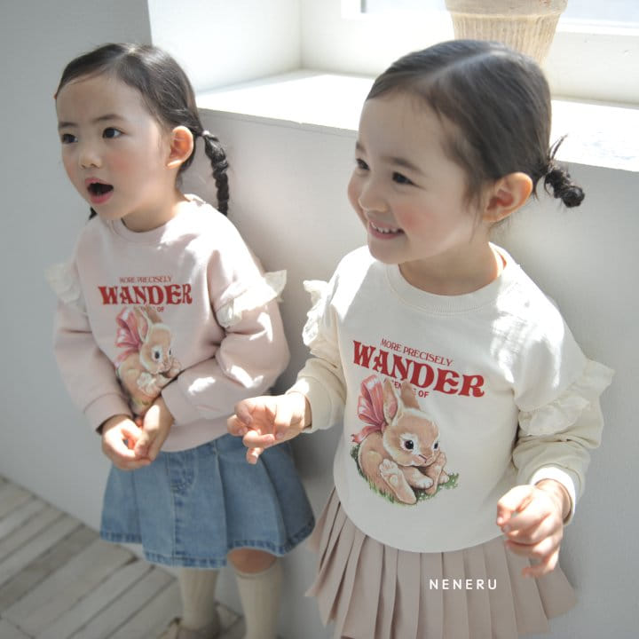 Neneru - Korean Children Fashion - #stylishchildhood - Denim Wrinkle Skirt Pants - 4