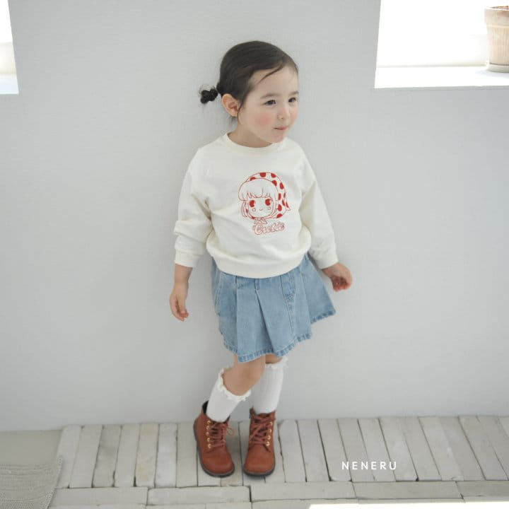 Neneru - Korean Children Fashion - #designkidswear - Denim Wrinkle Skirt Pants - 6