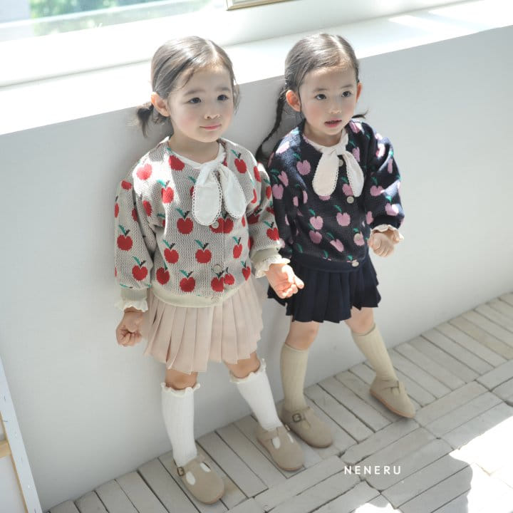 Neneru - Korean Children Fashion - #kidsshorts - Apple Knit Carigan Kids