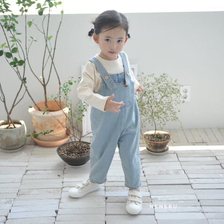 Neneru - Korean Children Fashion - #prettylittlegirls - Tom Tom Denim Dungarees - 2