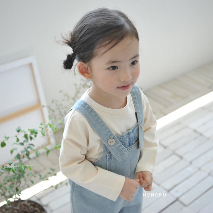 Neneru - Korean Children Fashion - #todddlerfashion - Tom Tom Denim Dungarees - 3