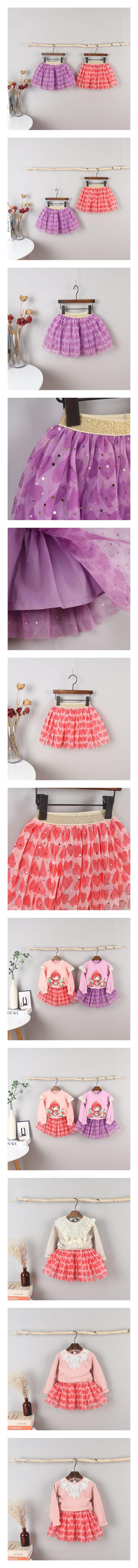 New Pierrot - Korean Children Fashion - #kidzfashiontrend - Gold Heart Skirt