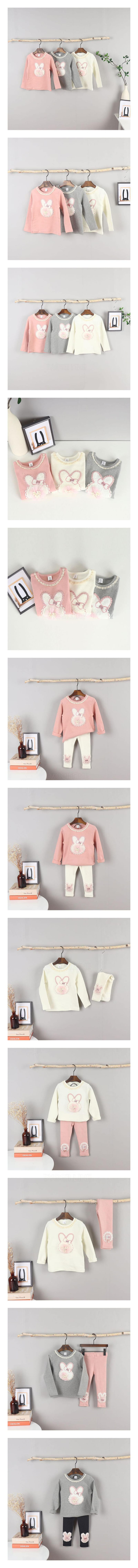 New Pierrot - Korean Children Fashion - #littlefashionista - Fraise Span Rabbit Tee