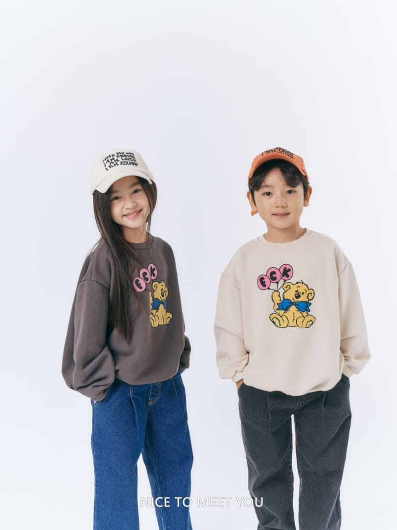 Nice To Meet You - Korean Children Fashion - #childofig - Balloon Bear Sweatshirt - 2