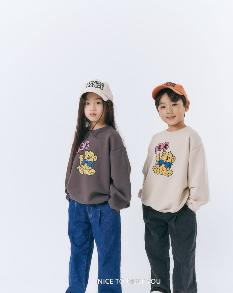 Nice To Meet You - Korean Children Fashion - #designkidswear - Balloon Bear Sweatshirt - 5