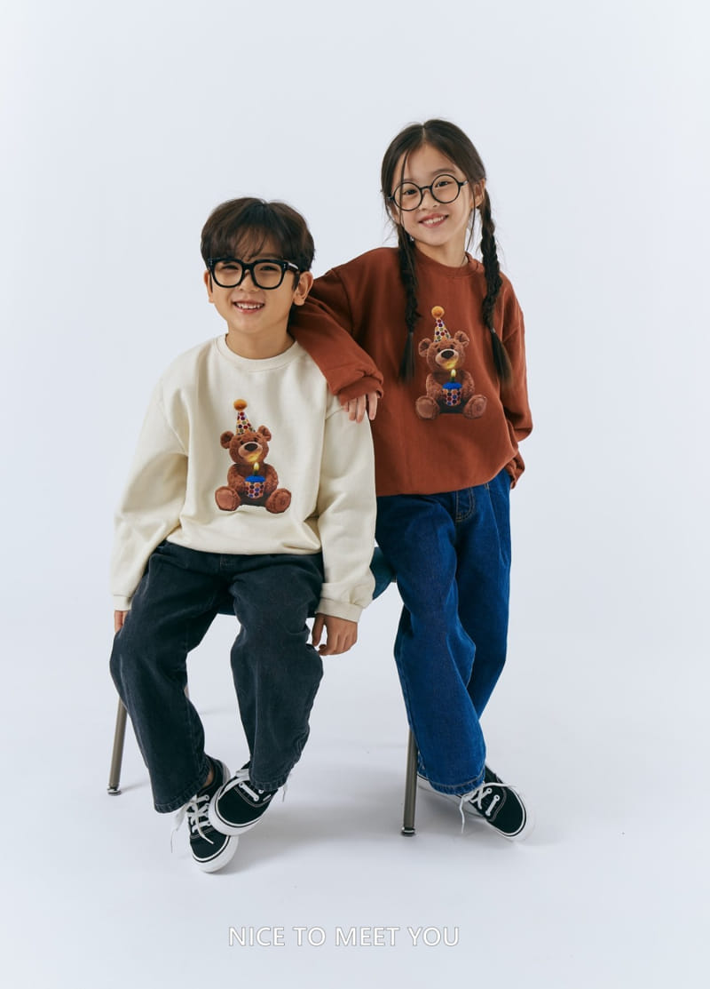 Nice To Meet You - Korean Children Fashion - #designkidswear - Birth Day Sweatshirt