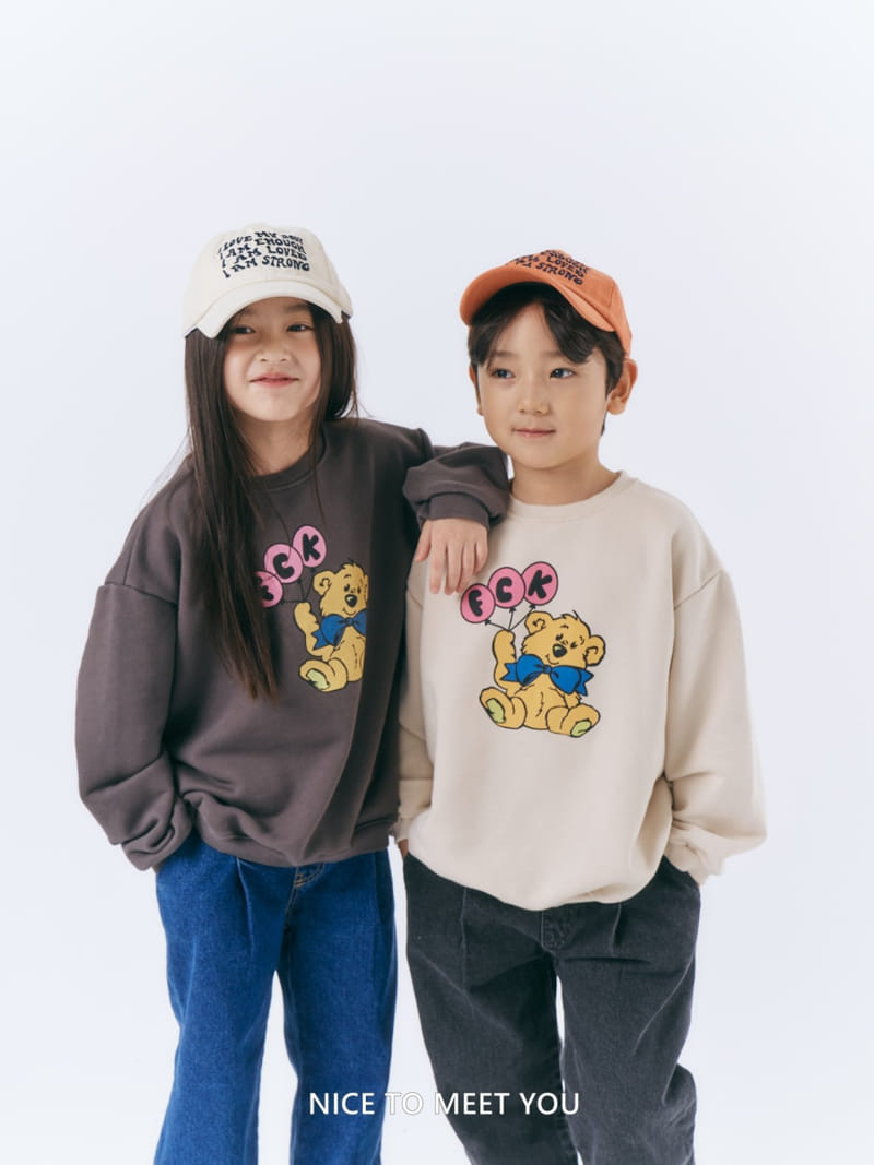 Nice To Meet You - Korean Children Fashion - #kidsshorts - Balloon Bear Sweatshirt - 8