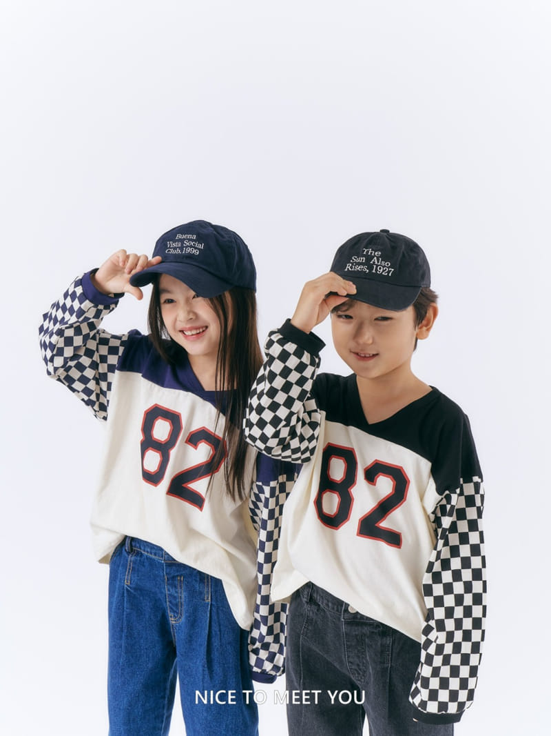 Nice To Meet You - Korean Children Fashion - #kidsshorts - 82 Checker Board Tee - 5