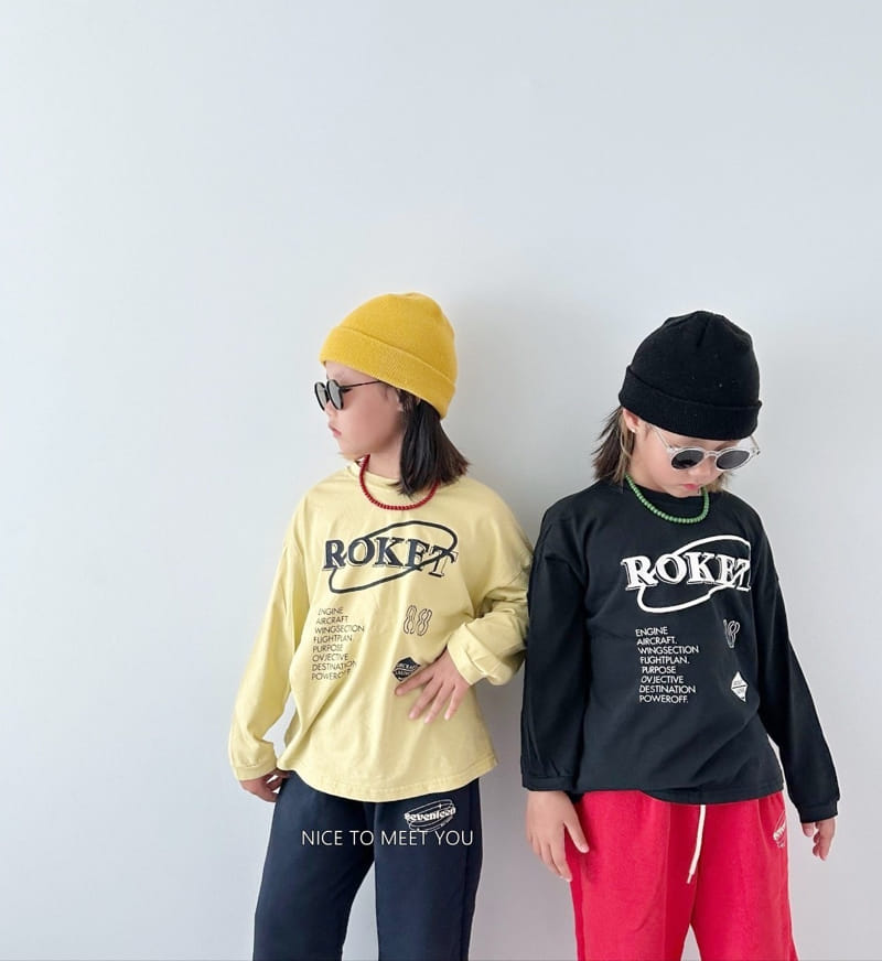 Nice To Meet You - Korean Children Fashion - #kidsshorts - Rocket Tee - 8