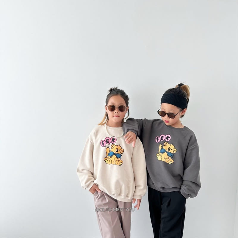 Nice To Meet You - Korean Children Fashion - #littlefashionista - Balloon Bear Sweatshirt - 12