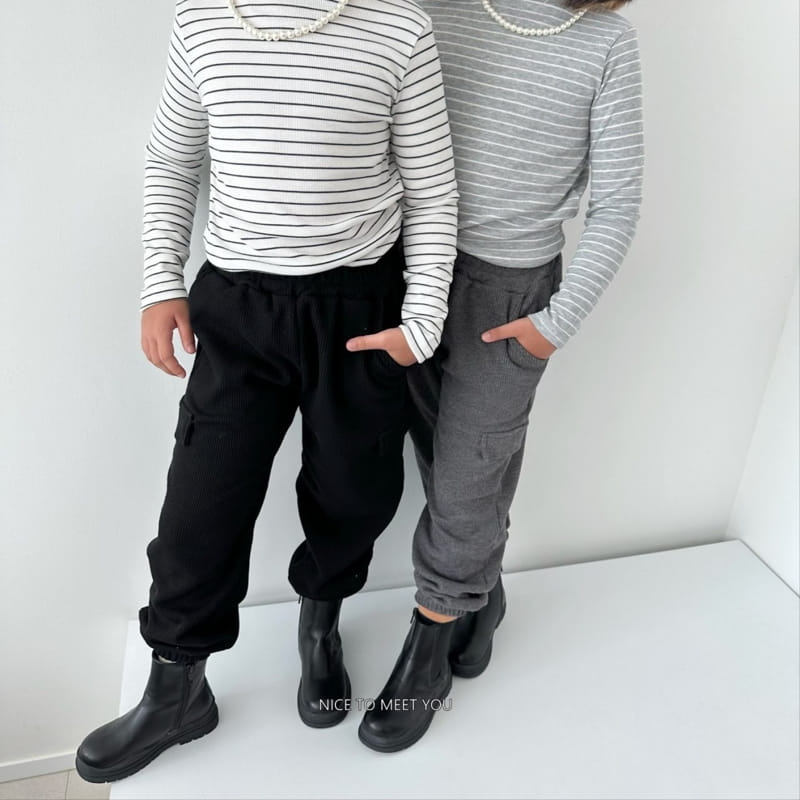 Nice To Meet You - Korean Children Fashion - #littlefashionista - Pocket Pants - 4