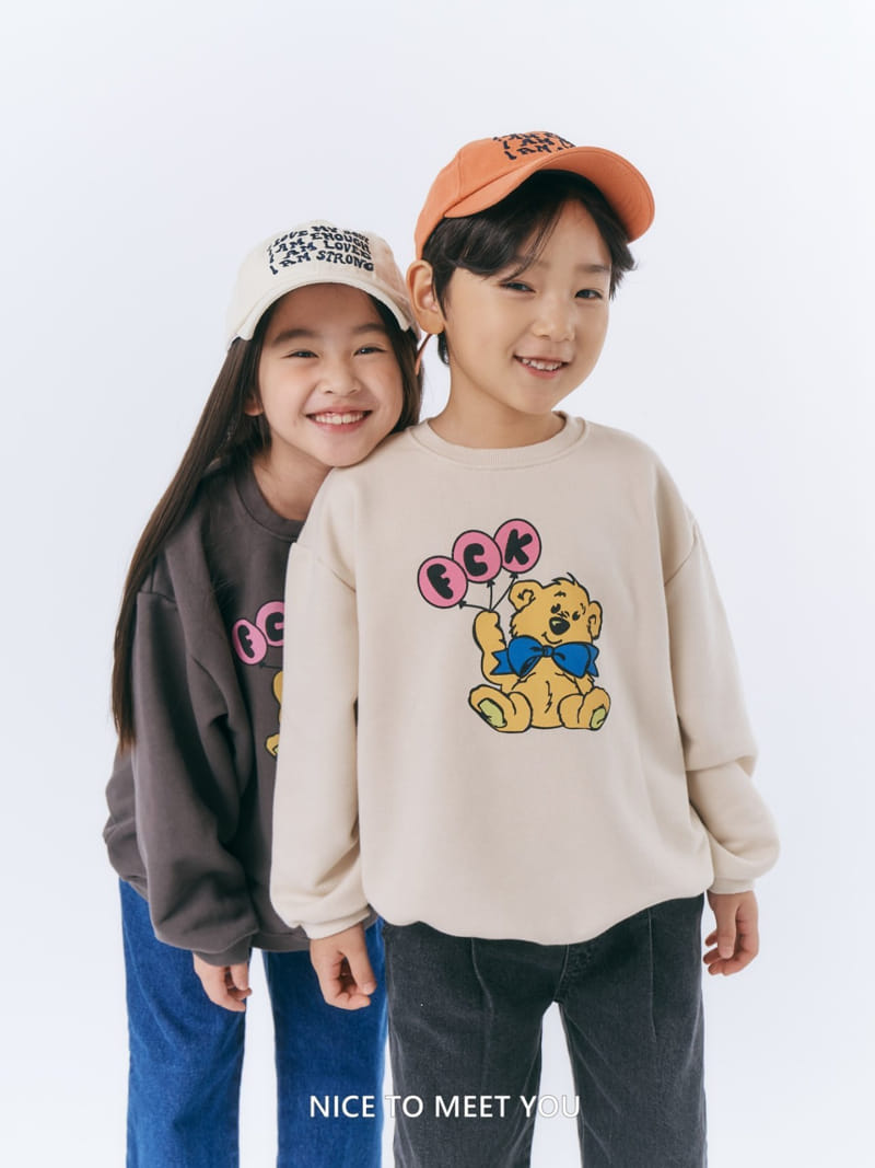 Nice To Meet You - Korean Children Fashion - #prettylittlegirls - Balloon Bear Sweatshirt