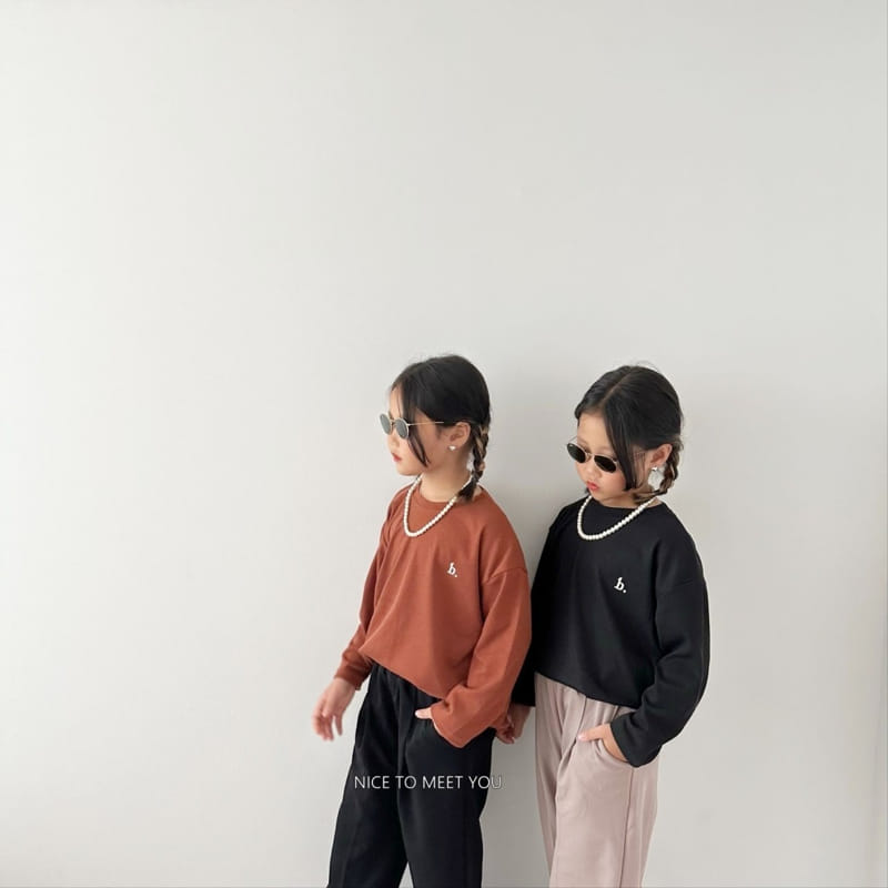 Nice To Meet You - Korean Children Fashion - #toddlerclothing - B Embrodiery Tee - 10