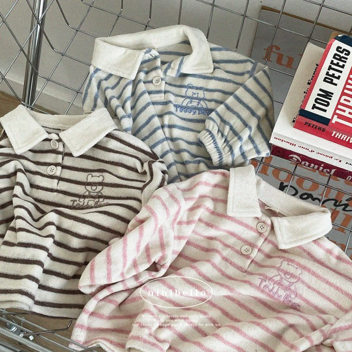 Ninibello - Korean Children Fashion - #littlefashionista - Teddy Stripes Tee - 2