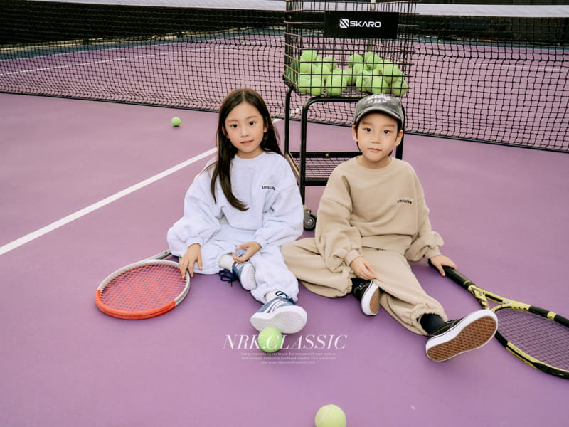 Nrk - Korean Children Fashion - #designkidswear - Love Embroidery Top Bottom Set - 10