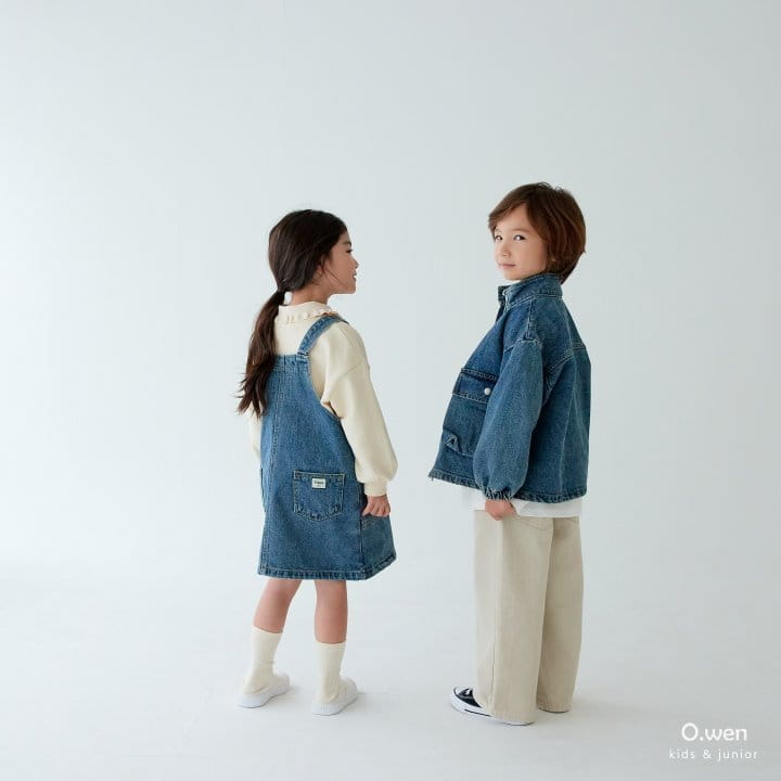 O Wen - Korean Children Fashion - #Kfashion4kids - Denim Pocket Dungarees - 7