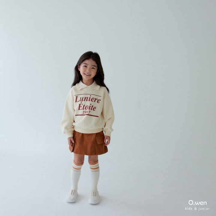 O Wen - Korean Children Fashion - #kidsshorts - Frill Collar Sweatshirt - 5