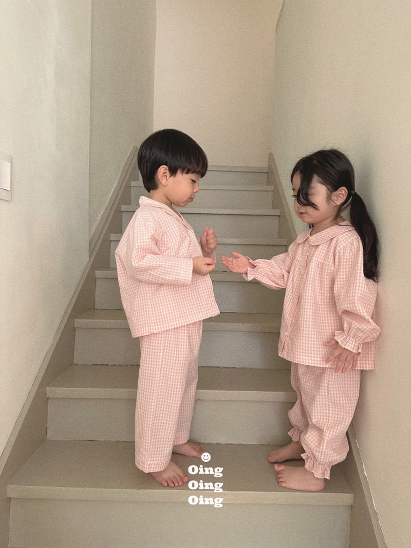 Oing - Korean Children Fashion - #Kfashion4kids - Dep Check Pajama Set - 12