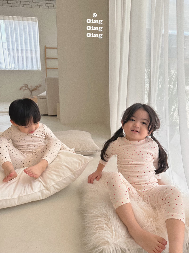 Oing - Korean Children Fashion - #Kfashion4kids - Heart Top Bottom Set - 12